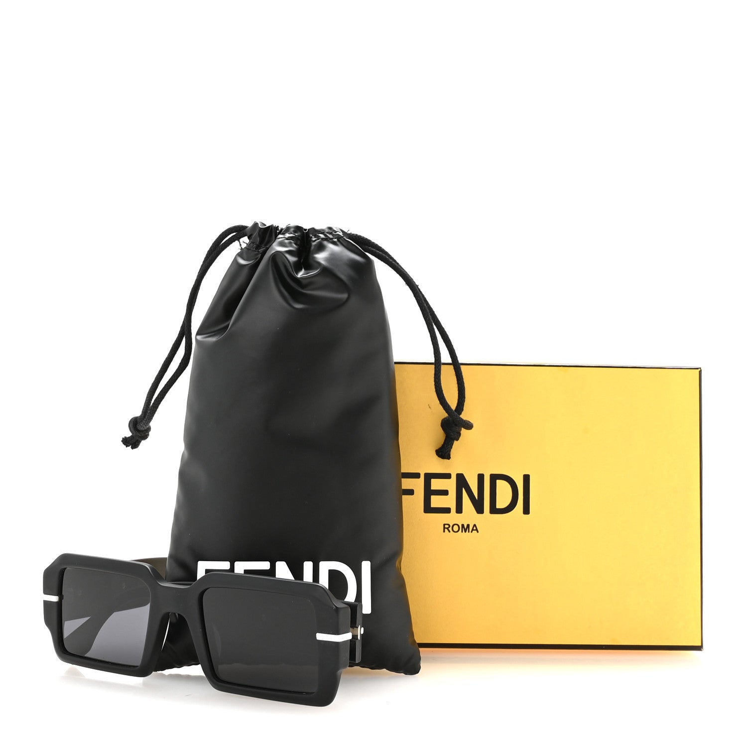 Fendi Acetate FF Fendigraphy Square Sunglasses FE40073U Black 7 of 7