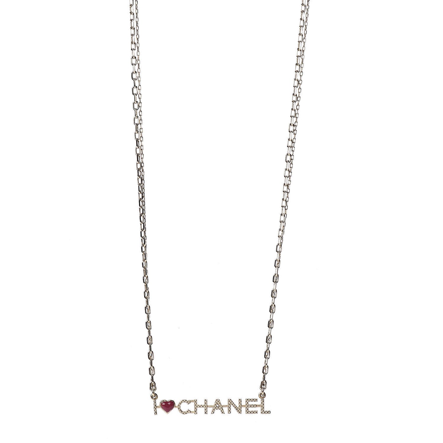 Quilted I Heart Logo Necklace Gold