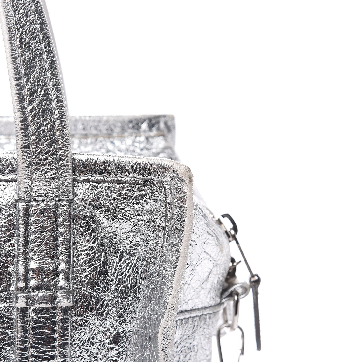 Balenciaga Metallic Calfskin S Bazar Shopper Tote Silver Hardware 14 of 16