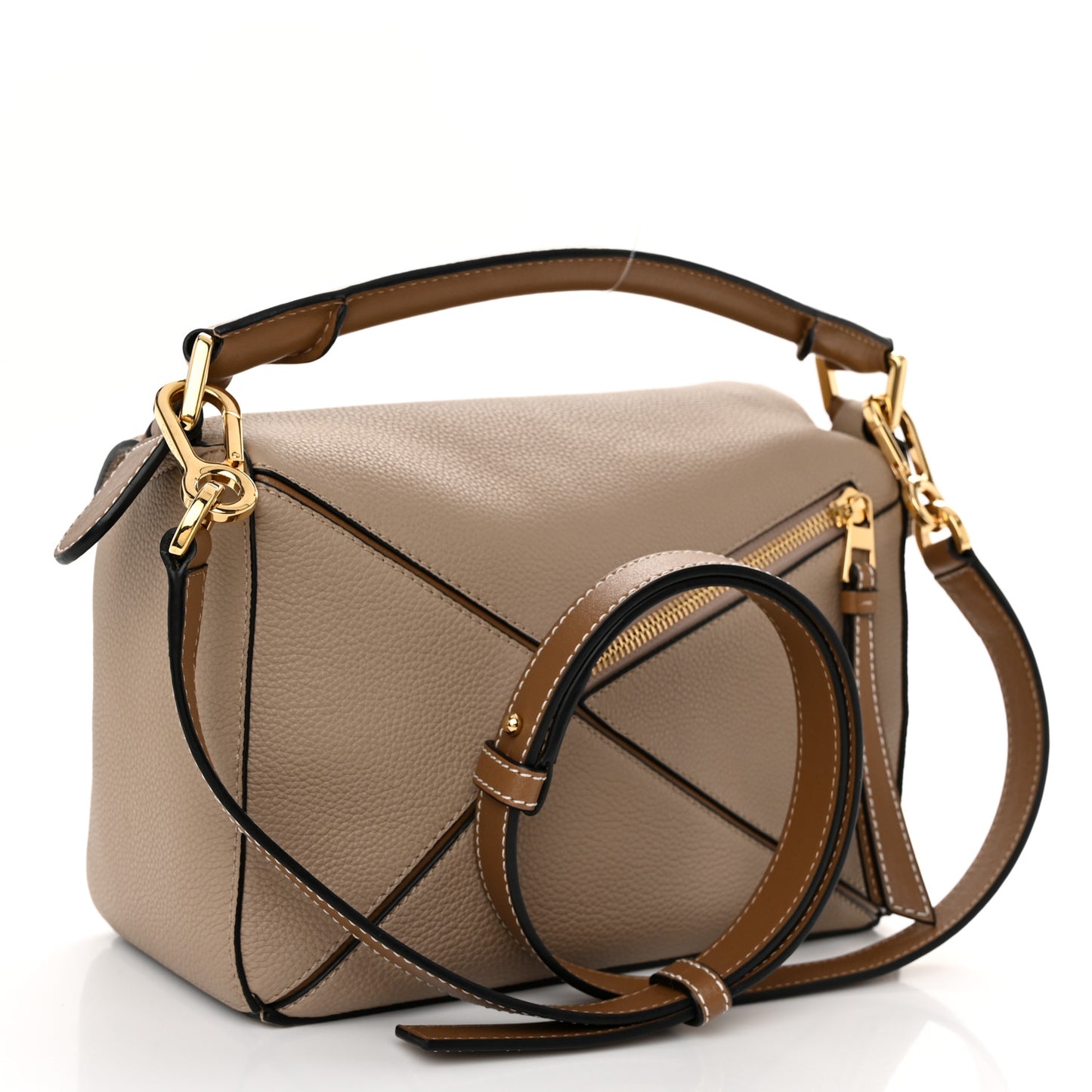 Grained Calfskin Small Puzzle Bag Sand Mink