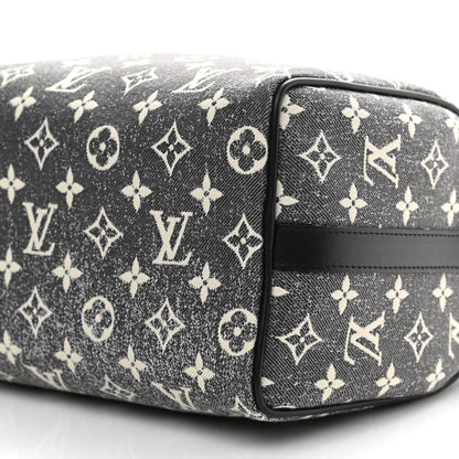 Louis Vuitton Denim Monogram Jacquard Speedy Bandouliere 25 Black 9 of 9