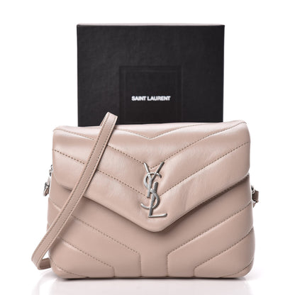 Saint Laurent Calfskin Y Quilted Monogram Toy Loulou Satchel Light Natural 11 of 11