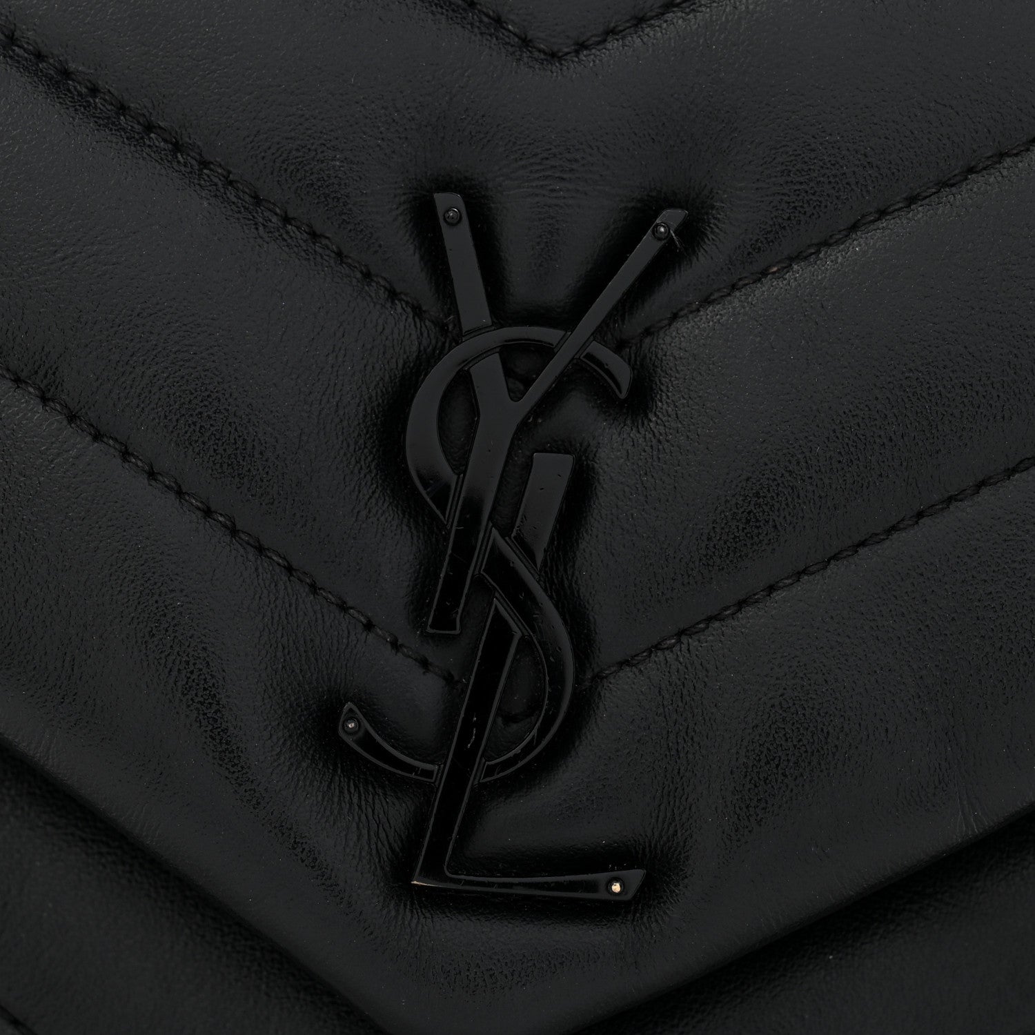 Saint Laurent Calfskin Y Quilted Monogram Monochrome Small Loulou Chain Satchel Black 14 of 14