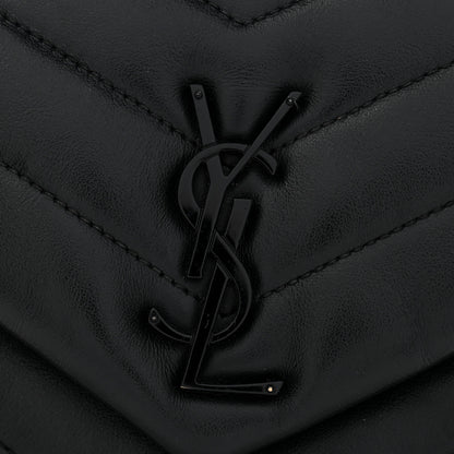 Saint Laurent Calfskin Y Quilted Monogram Monochrome Small Loulou Chain Satchel Black 14 of 14