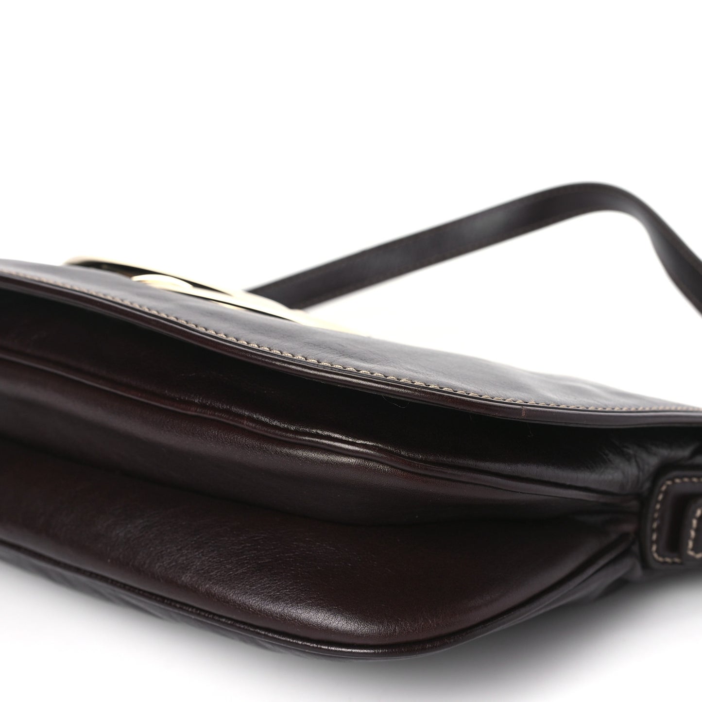 Calfskin Web Small Britt Shoulder Bag Brown