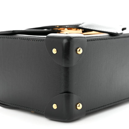 Gucci Calfskin Small Padlock Bamboo Shoulder Bag Black 9 of 10