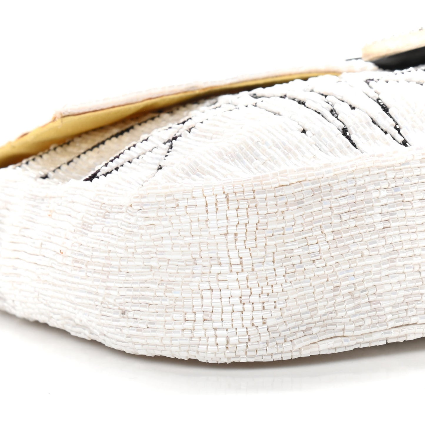 Beaded Baguette White Black