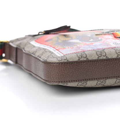 Gucci Soft GG Supreme Monogram Courrier Web Medium Flat Messenger Bag Beige New Acero Multicolor 5 of 10