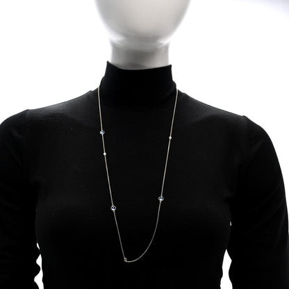 Tiffany Sterling Silver Diamond Tanzanite Elsa Peretti Color By The Yard Sprinkle Necklace 2 of 5