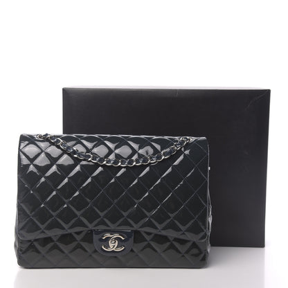 Chanel Patent Quilted Maxi Double Flap Navy Blue 15 of 15