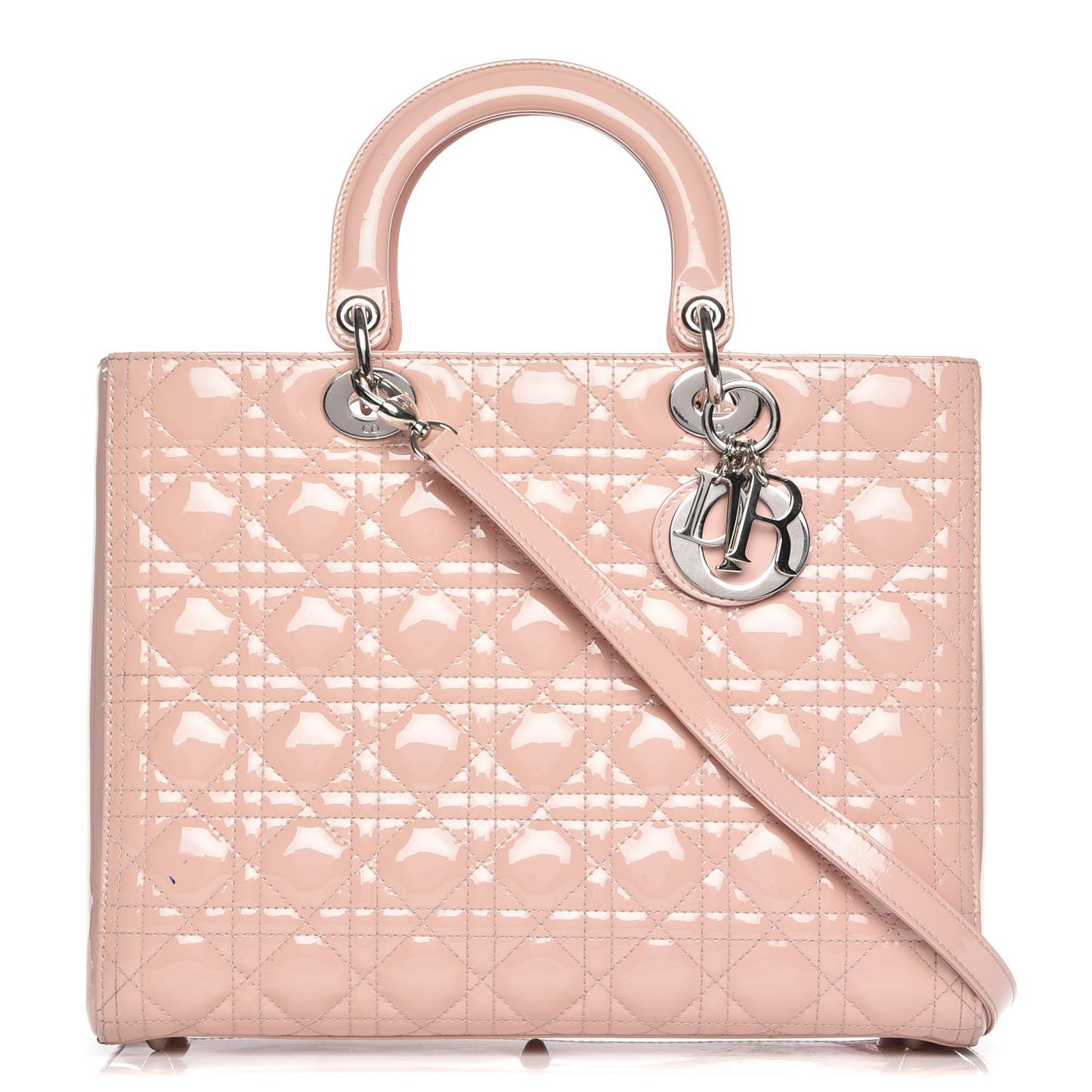 Patent Cannage Large Lady Dior Light Pink