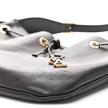 Saint Laurent Smooth Calfskin Paris VII Large Flat Hobo Black 11 of 11