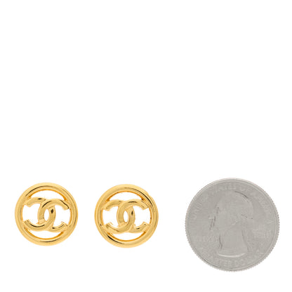 Chanel Metal CC Round Earrings Gold 2 of 5