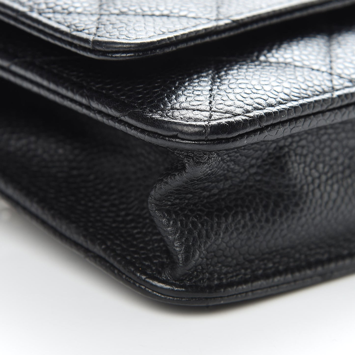 Caviar Quilted Wallet On Chain WOC Black