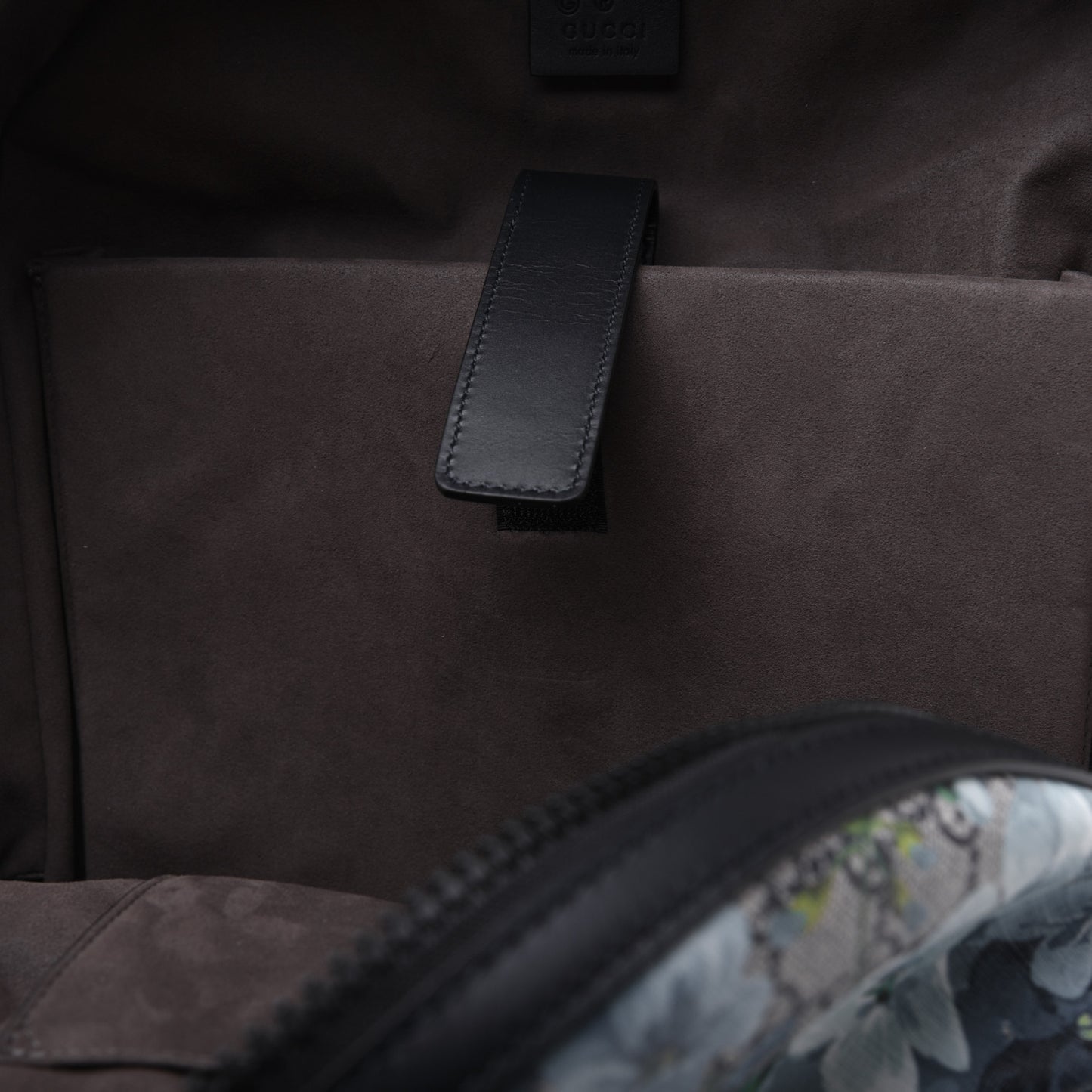 GG Supreme Monogram Blooms Medium Day Backpack Beige Blue Navy