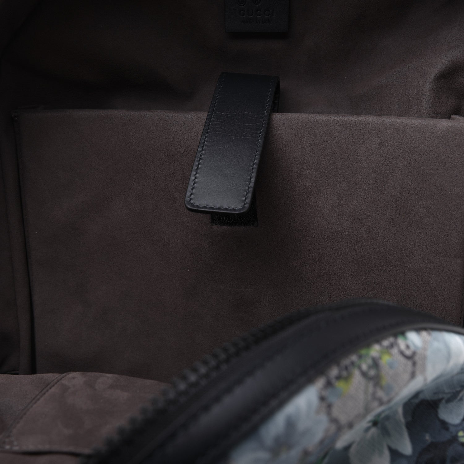 Gucci GG Supreme Monogram Blooms Medium Day Backpack Beige Blue Navy 9 of 15