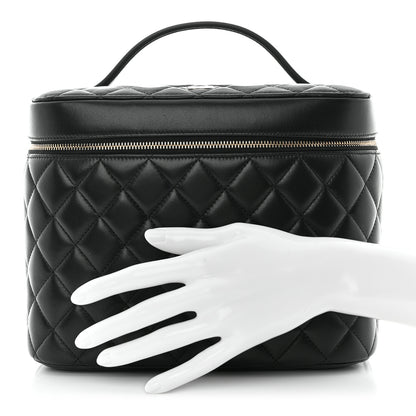Chanel Lambskin Quilted Large Vanity Pouch Black 2 of 7