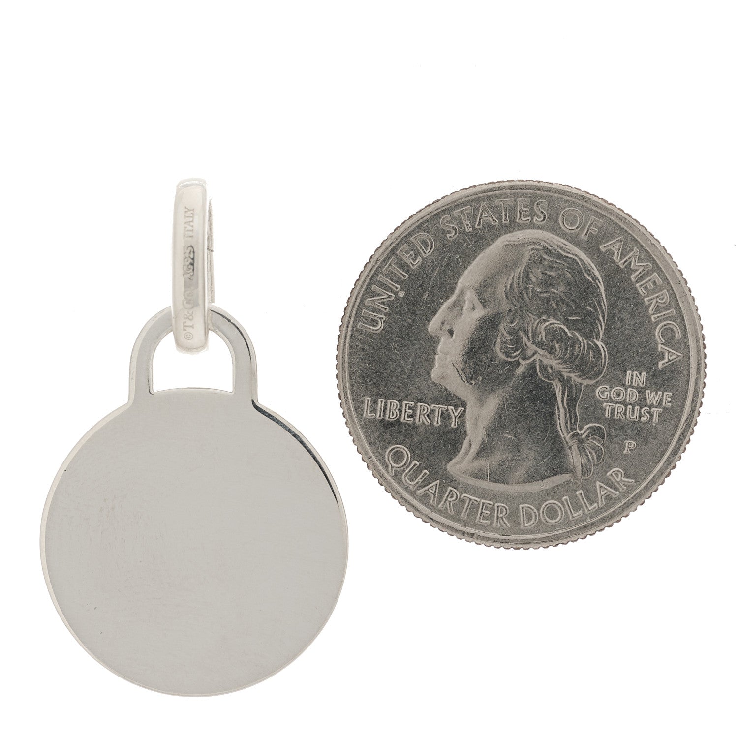 Tiffany Sterling Silver Round Tag Charm 2 of 3
