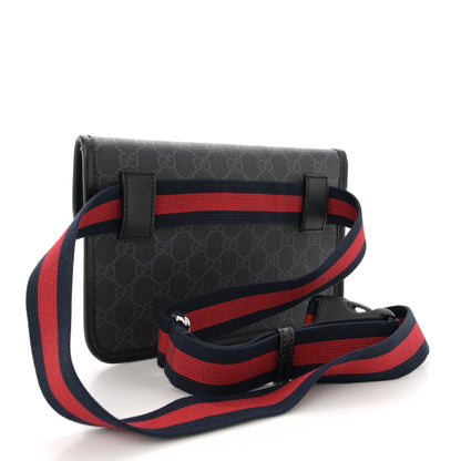 Gucci GG Supreme Monogram Web Slim Belt Bag Black Grey 3 of 12