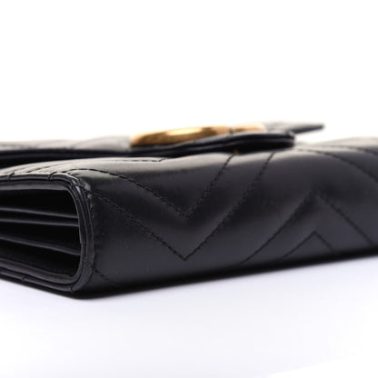 Gucci Calfskin Matelasse GG Marmont Chain Wallet Black 6 of 20