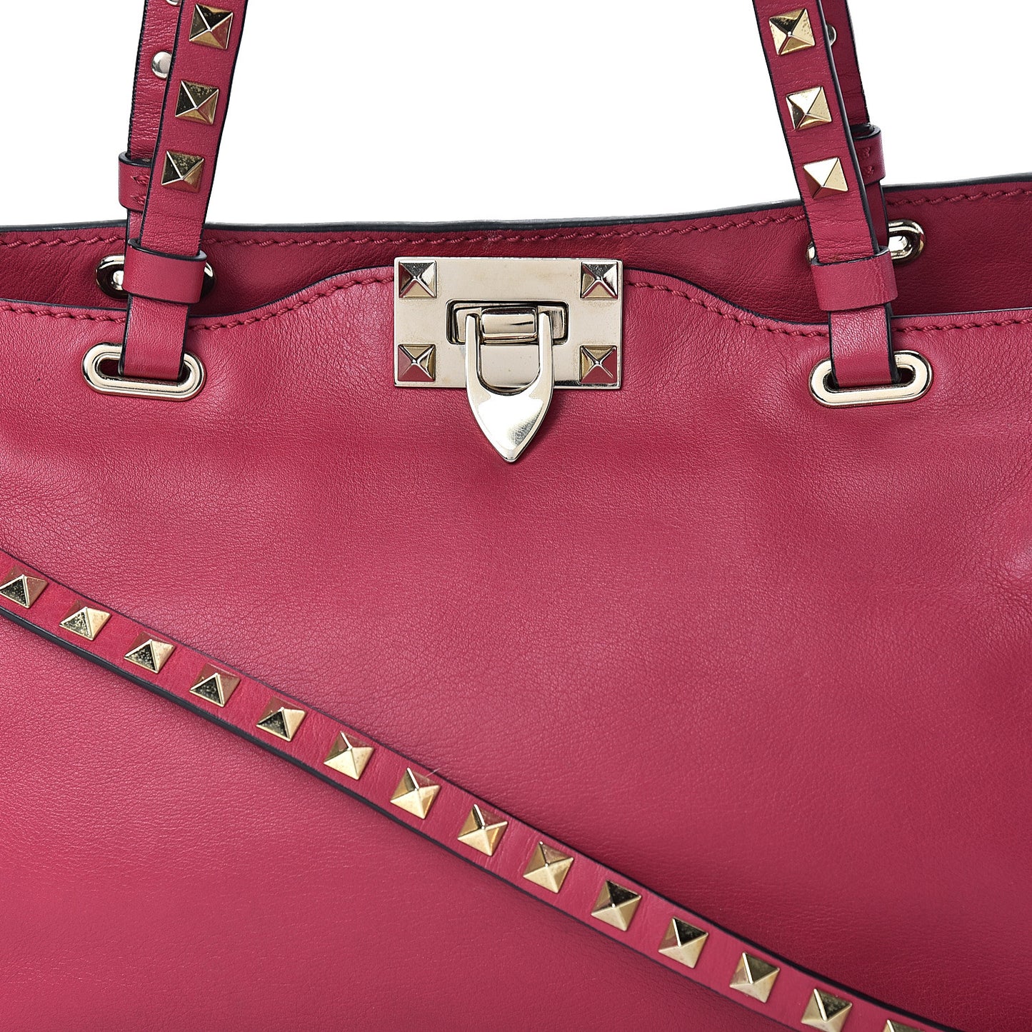 Vitello Small Rockstud Tote Cyclamin
