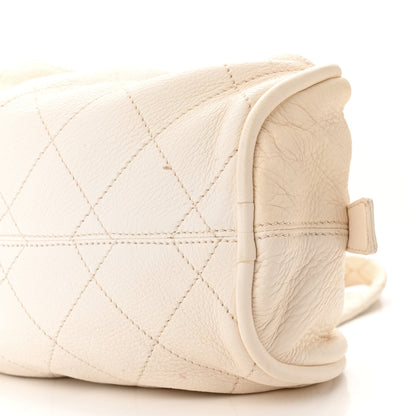 Chanel Deerskin Stitched Bowler White0 10 of 11