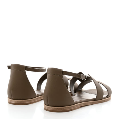 Hermes Epsom Santorini Sandals 37 Etoupe 4 of 9