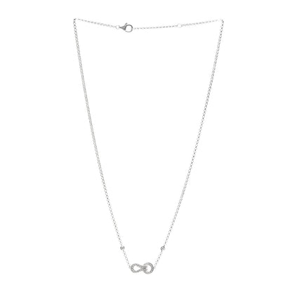 Cartier 18K White Gold Diamond Agrafe Pendant Necklace 3 of 6