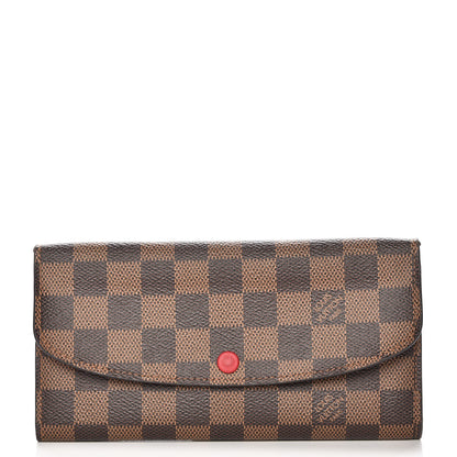 Louis Vuitton Damier Ebene Emilie Wallet Red 1 of 8