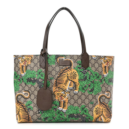 Gucci GG Supreme Monogram Bengal Medium Shopping Tote Beige Yard 1 of 10