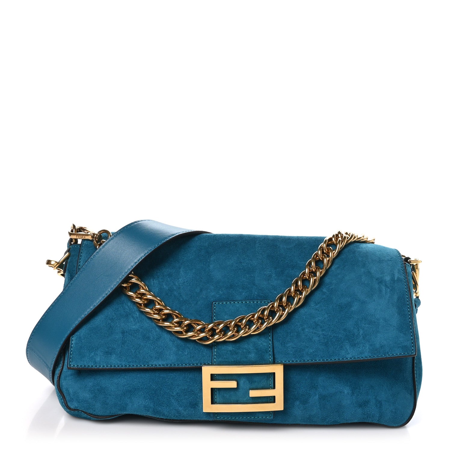 Fendi Chamois Large Baguette Ottanio 1 of 10