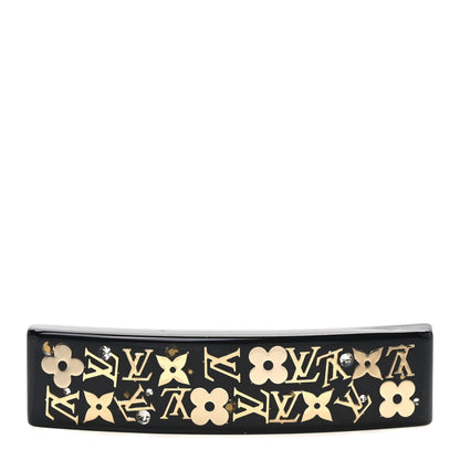 Louis Vuitton Resin Swarovski Crystal Inclusion Barrette GM Black 1 of 4