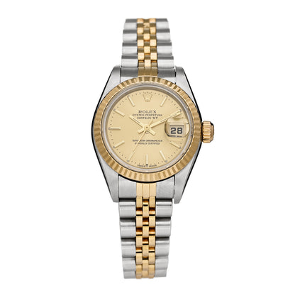 Rolex Stainless Steel 18K Yellow Gold 26mm Oyster Perpetual Datejust Watch Champagne 79173 1 of 4