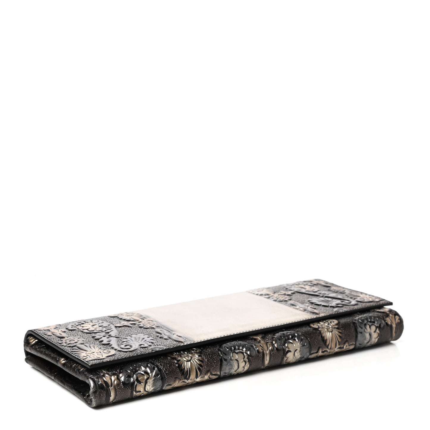 Metallic Calfskin Printed Clutch Multicolor