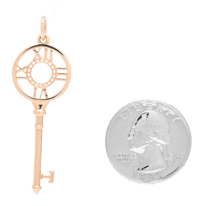 Tiffany 18K Rose Gold Diamond Atlas Key Pendant 2 of 3