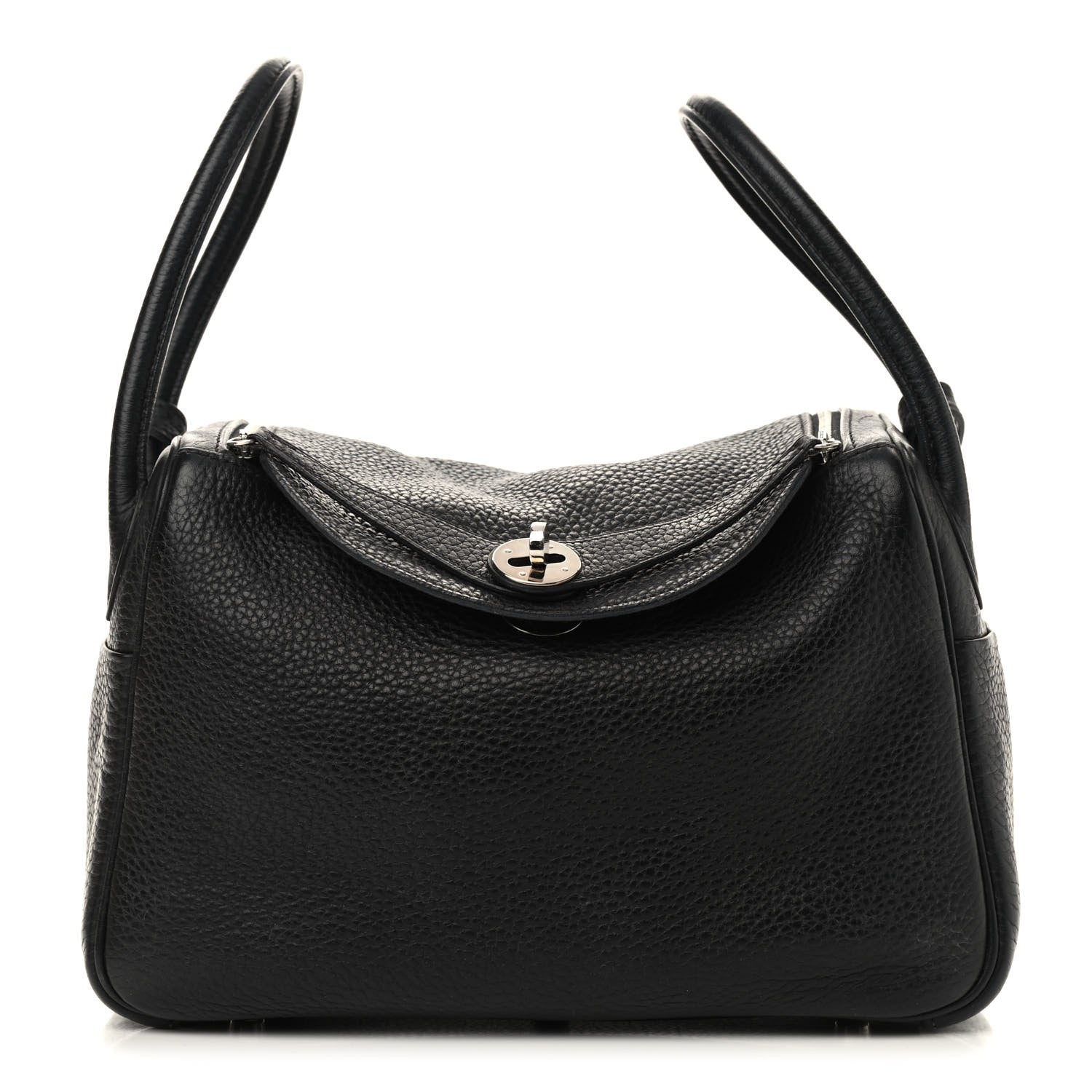 Hermes Taurillon Clemence Lindy 26 Black 1 of 9