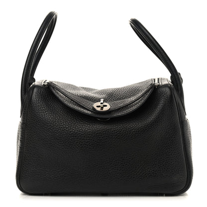 Hermes Taurillon Clemence Lindy 26 Black 1 of 9