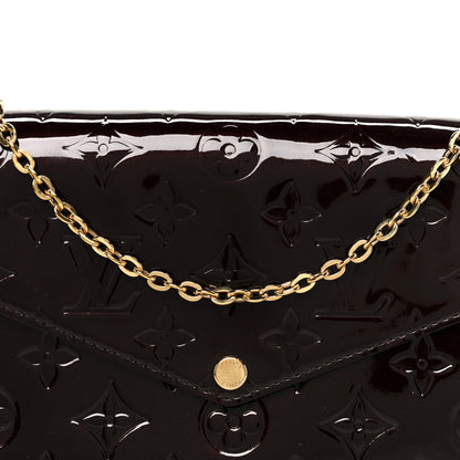 Louis Vuitton Vernis Pochette Felicie Chain Wallet Amarante 13 of 16