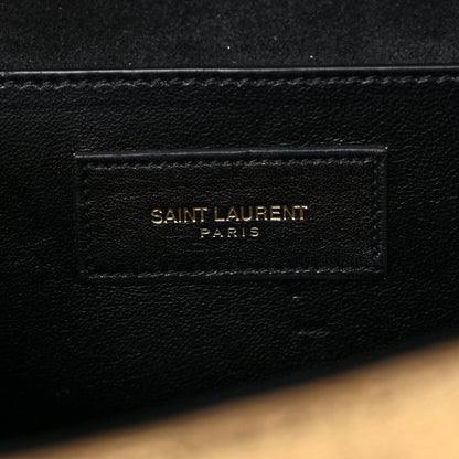 Saint Laurent Metallic Textured Calfskin Classic Monogram Cassandre Clutch Gold 6 of 9