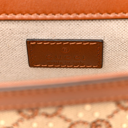 Gucci New Canvas Charisma Calfskin Crystal GG Monogram Mini Horsebit 1955 Shoulder Bag Camel Ebony 7 of 12