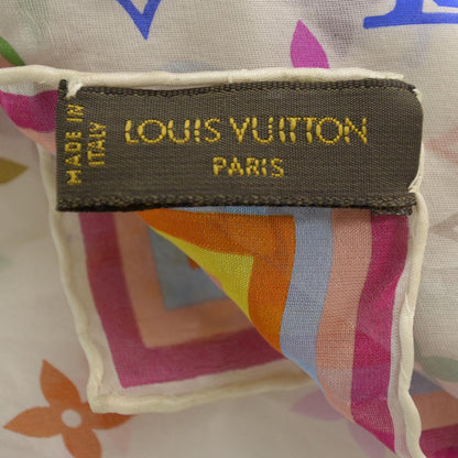 Louis Vuitton Silk Monogram Multicolor Square Scarf White 3 of 4