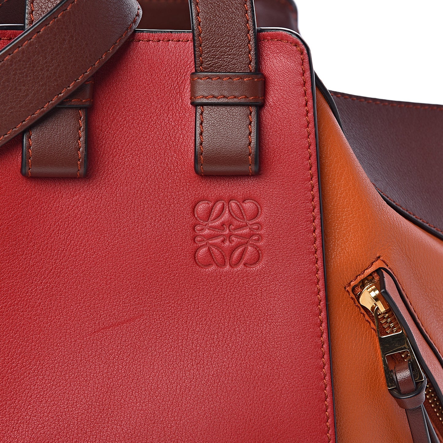 Calfskin Small Hammock Shoulder Bag Ginger Red