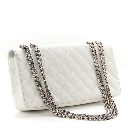 Chanel Caviar Quilted East West Flap Bijoux Chain White 2 of 11