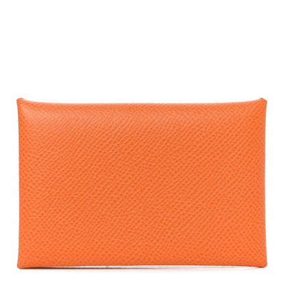 Hermes Epsom Verso Calvi Duo Card Case Orange Lime 1 of 7