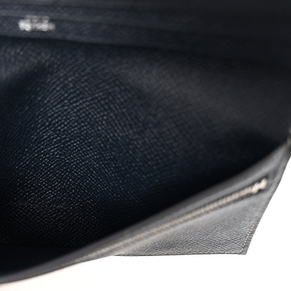 Hermes Epsom Bearn Gusset Wallet Gris Tourterelle Bleu Indigo 6 of 6
