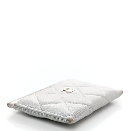 Chanel Metallic Lambskin Quilted Card Holder Silver 4 of 13