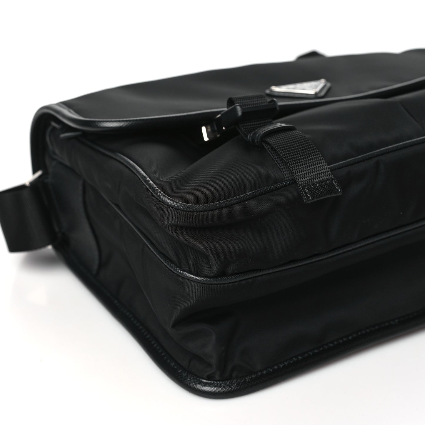 Re-Nylon Saffiano Messenger Bag Black