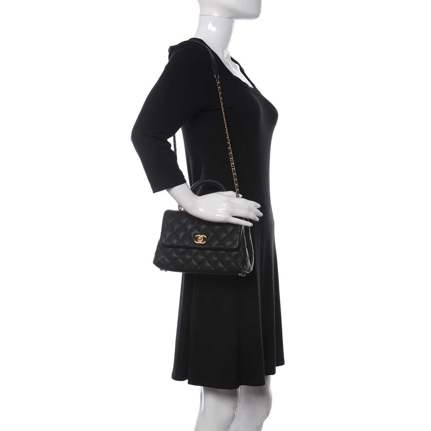 Chanel Caviar Quilted Mini Coco Handle Flap Black 2 of 15