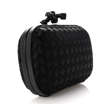 Bottega Veneta Satin Intreccio Impero Knot Clutch Black 3 of 6