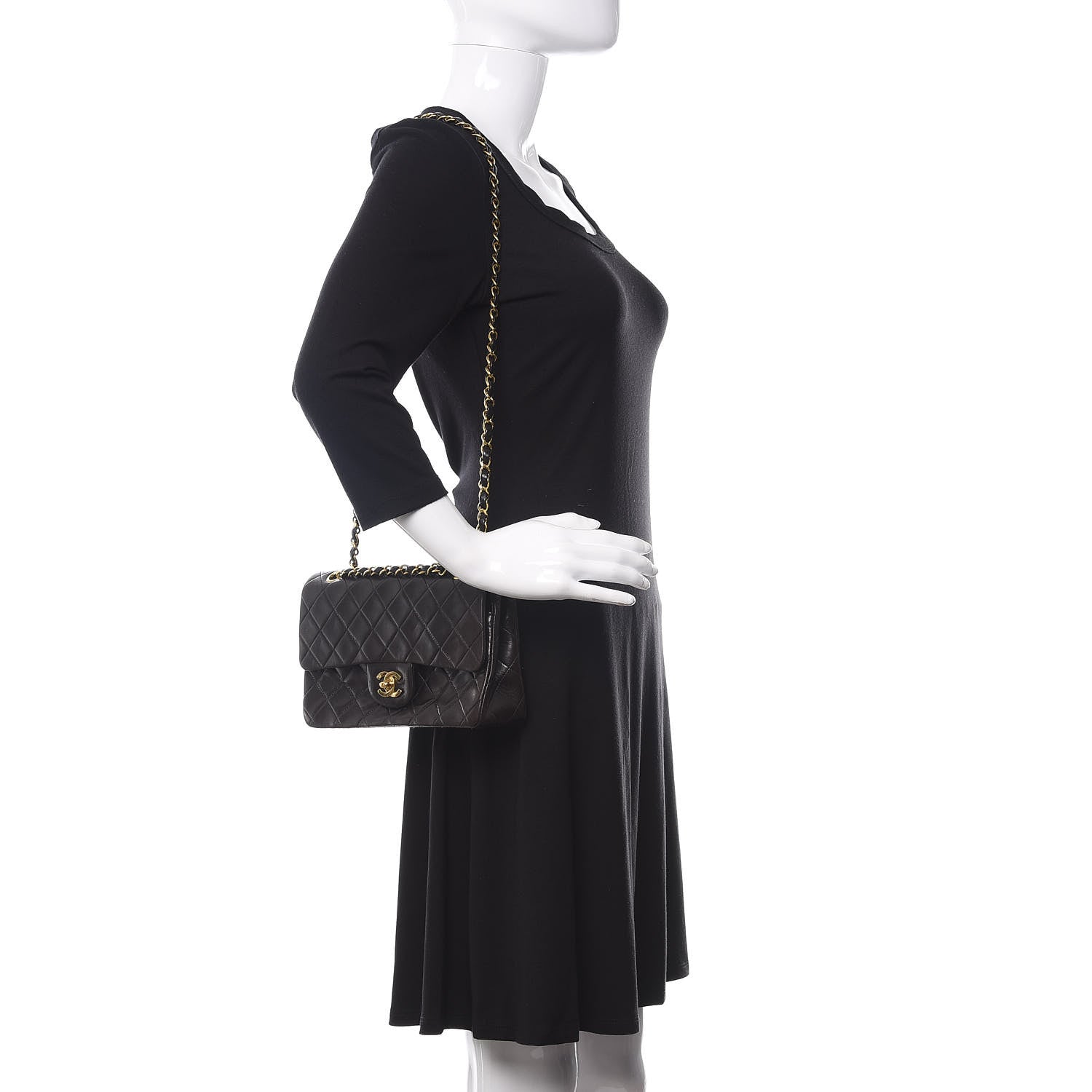 Chanel Lambskin Quilted Small Double Flap Black 2 of 11
